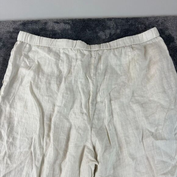 James Perse 100% Linen Cream Pull On Pants Drawstring Wide Leg Women's 4 NWT - Picture 12 of 13